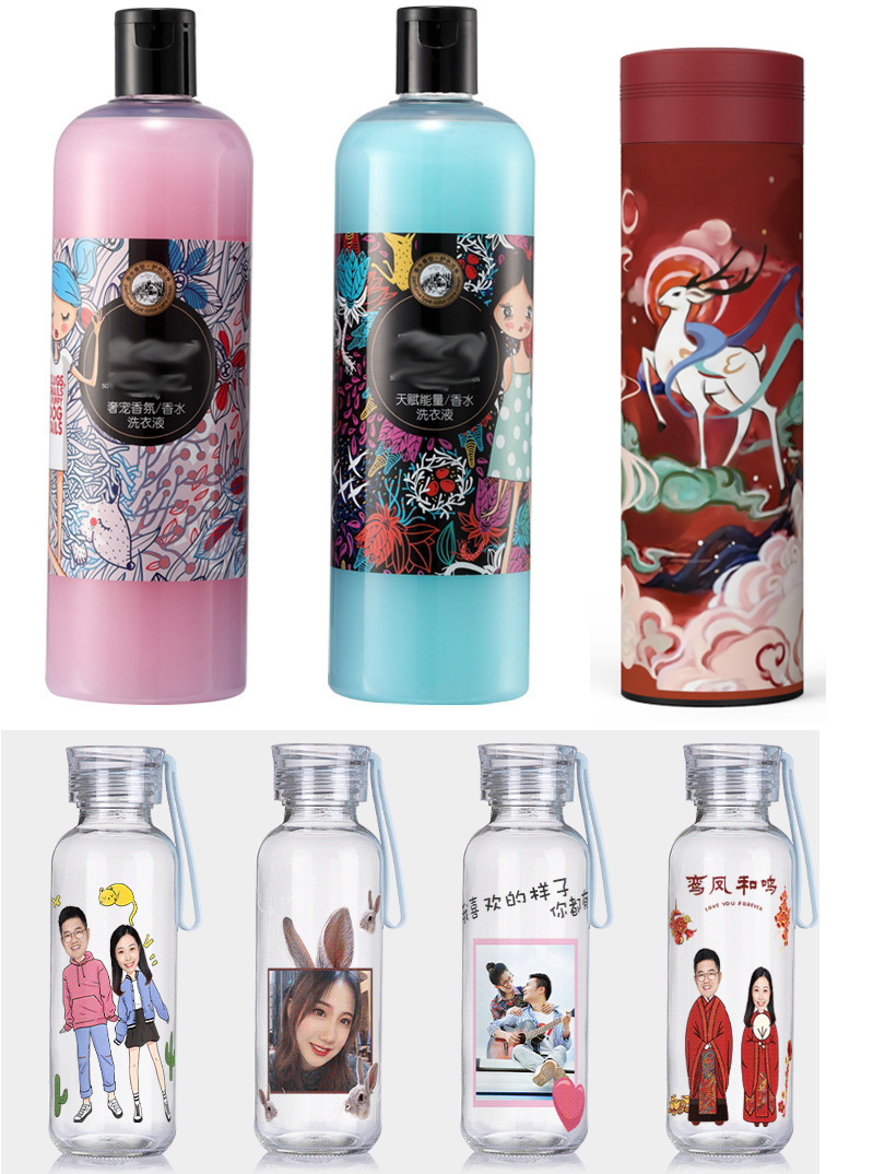 化妝品，小玻璃瓶打印圖片效果